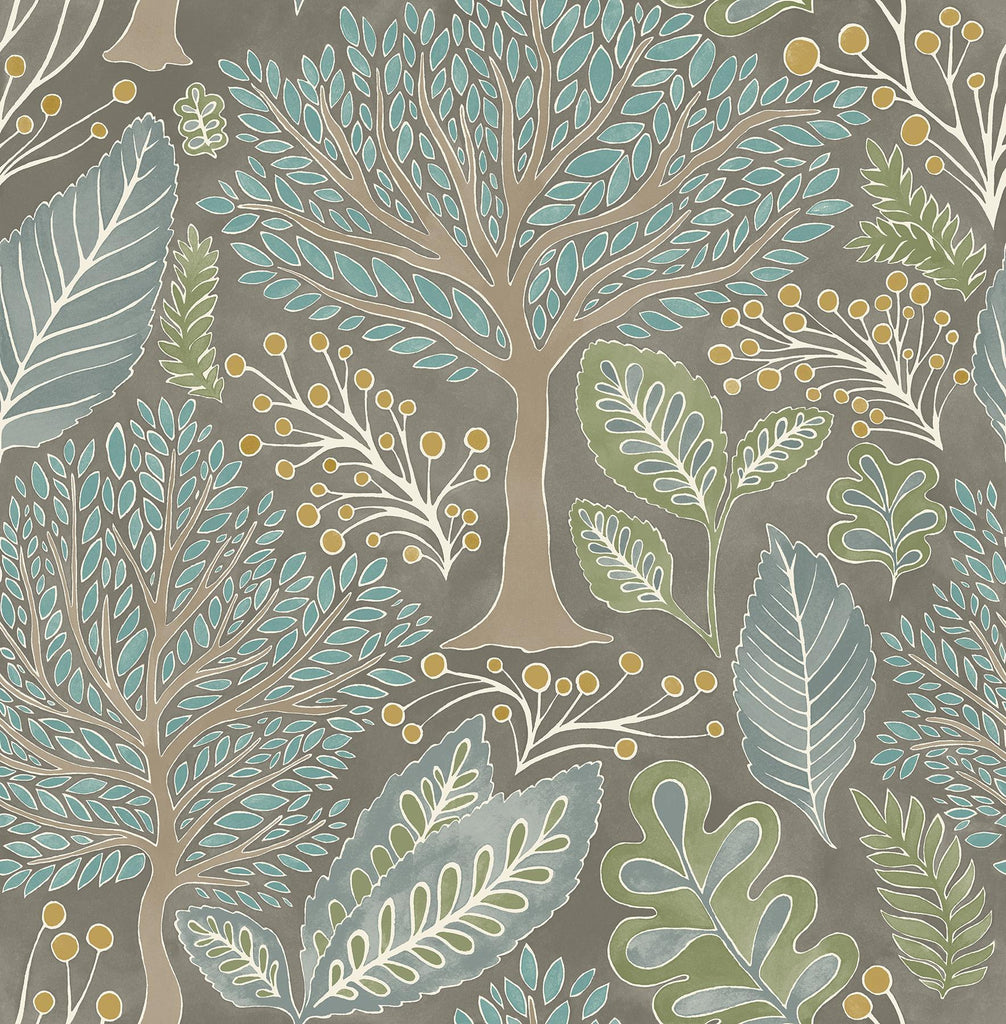 Brewster Home Fashions Kiah Taupe Forest Wallpaper