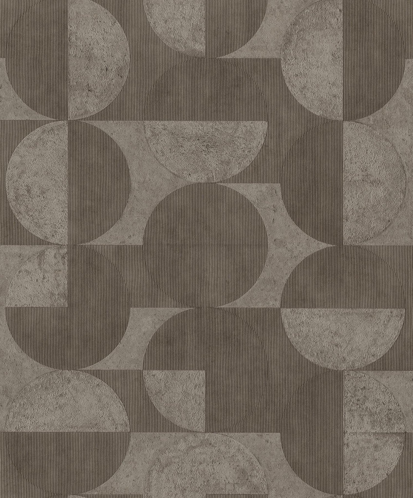 Brewster Home Fashions Barcelo Brown Circles Wallpaper