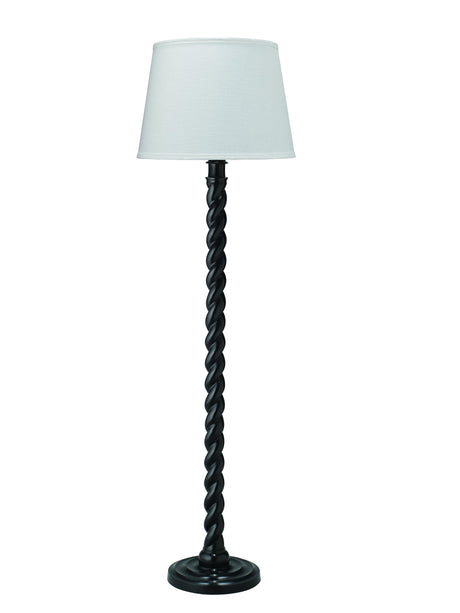 Jamie Young Barley Twist 1-Light Floor Lamp, Black Metal