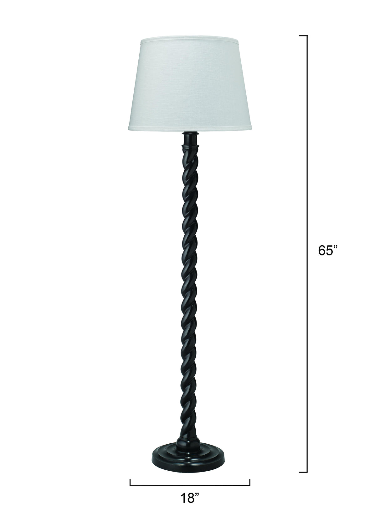 Jamie Young Barley Twist 1-Light Floor Lamp, Black Metal