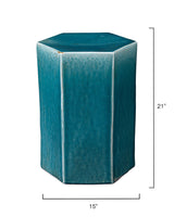 Jamie Young Porto Ceramic Indoor/Outdoor Side Table-Large, Azure