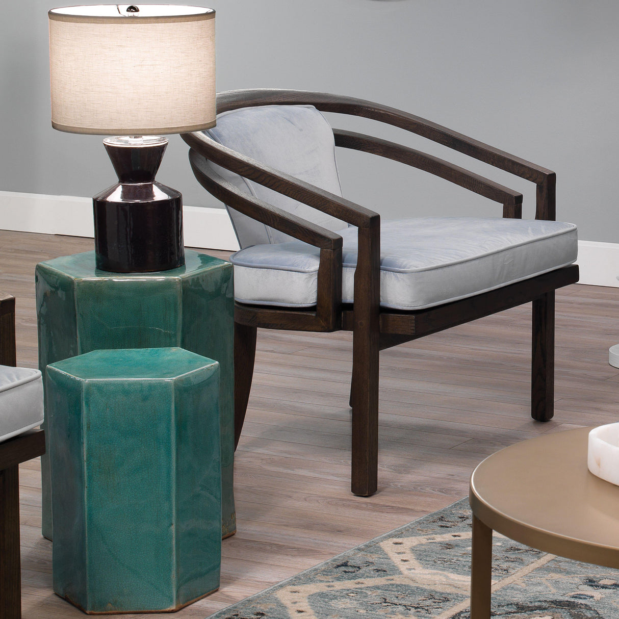 Jamie Young Porto Ceramic Indoor/Outdoor Side Table-Large, Azure