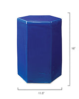Jamie Young Porto Ceramic Side Indoor/Outdoor Table-Large, Cobalt Blue