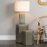 Jamie Young Porto Ceramic Indoor/Outdoor Side Table-Large, Gray