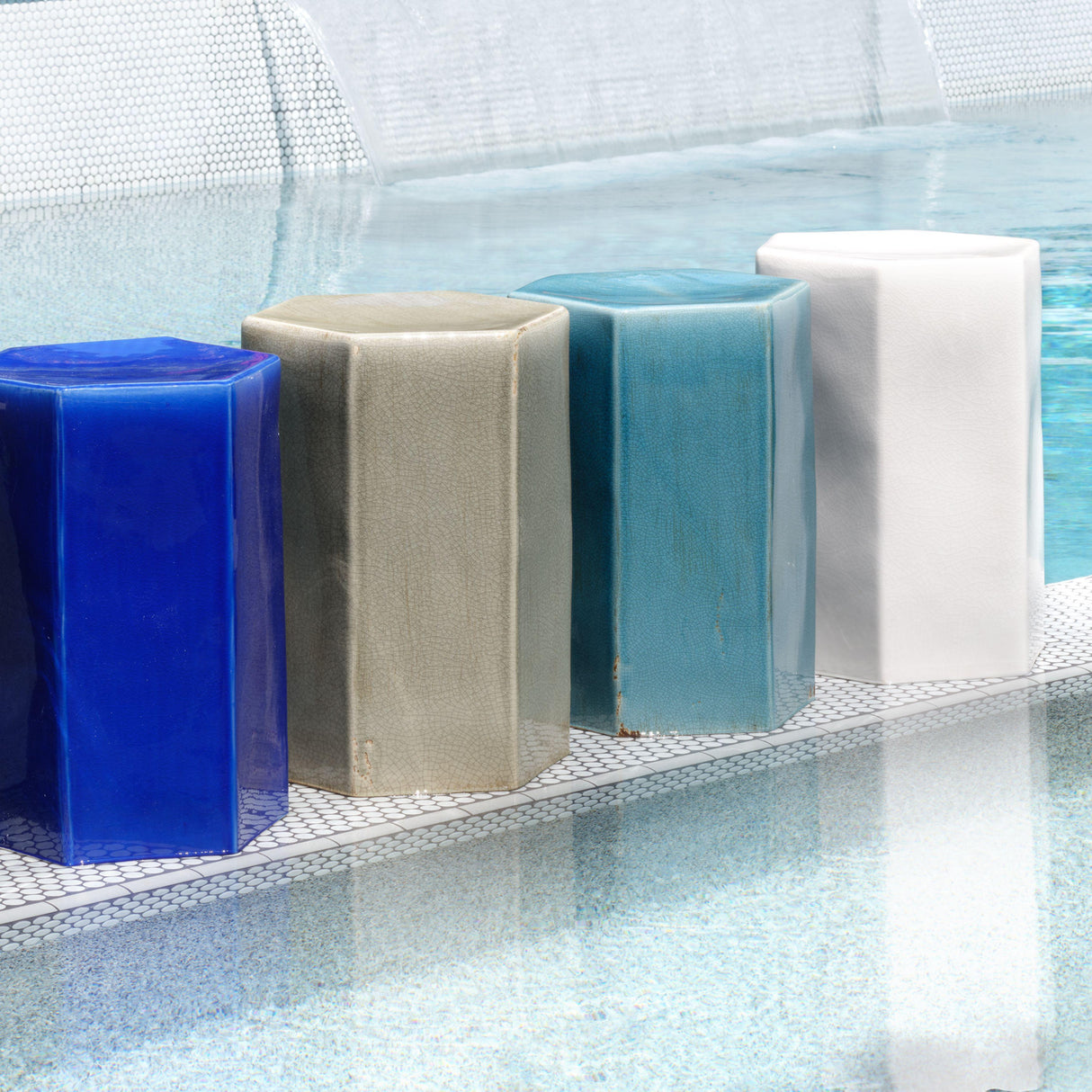 Jamie Young Porto Ceramic Indoor/Outdoor Side Table-Large, Pistachio