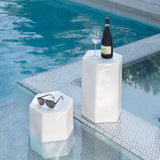 Jamie Young Porto Ceramic Indoor/Outdoor Side Table-Large, White