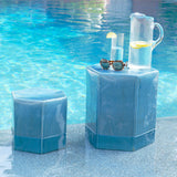 Jamie Young Porto Ceramic Indoor/Outdoor Side Table-Small, Azure