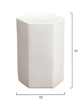 Jamie Young Porto Ceramic Indoor/Outdoor Side Table-Small, White