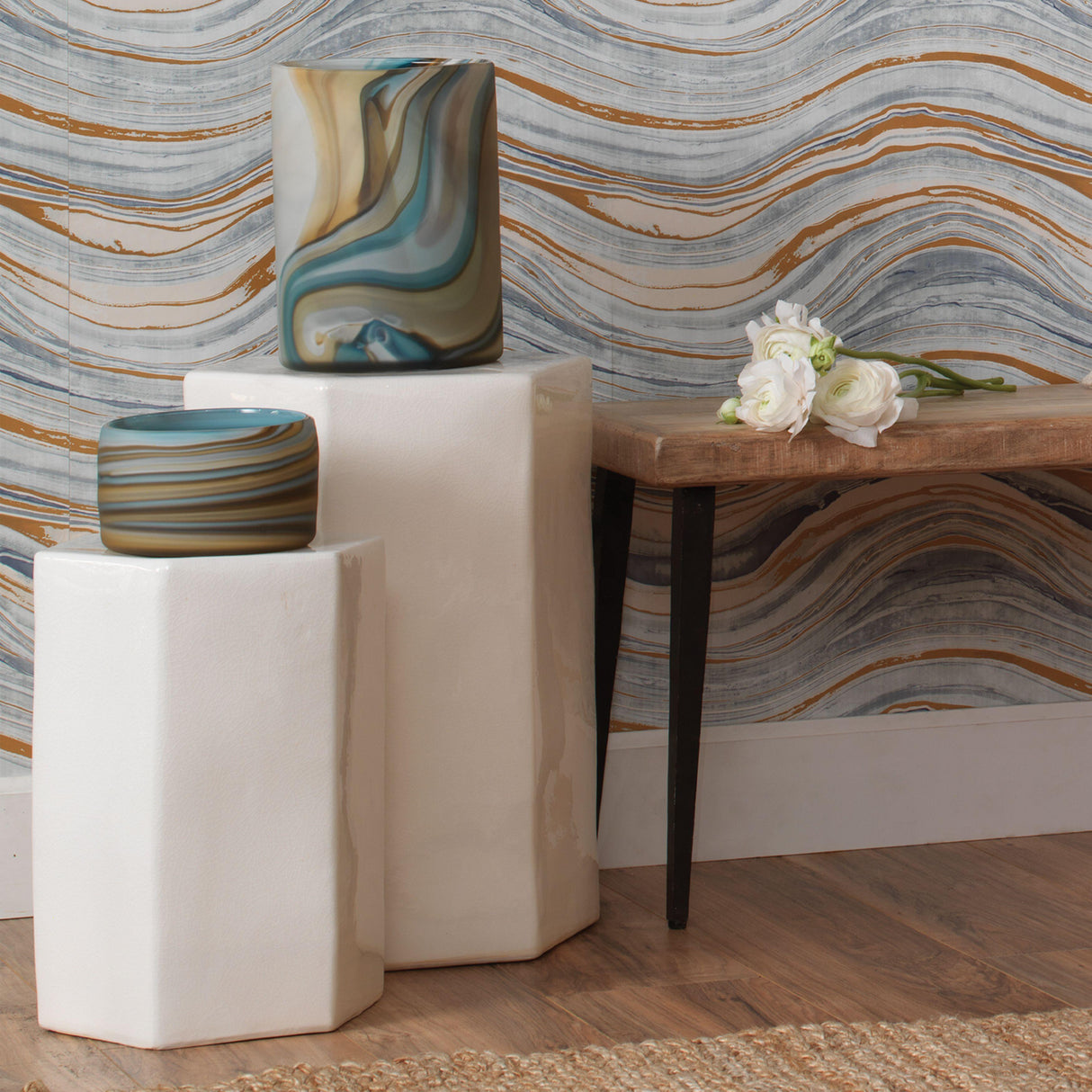 Jamie Young Porto Ceramic Indoor/Outdoor Side Table-Small, White