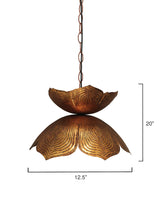 Jamie Young Flowering Lotus 1-Light Iron Pendant, Antique Gold, Large