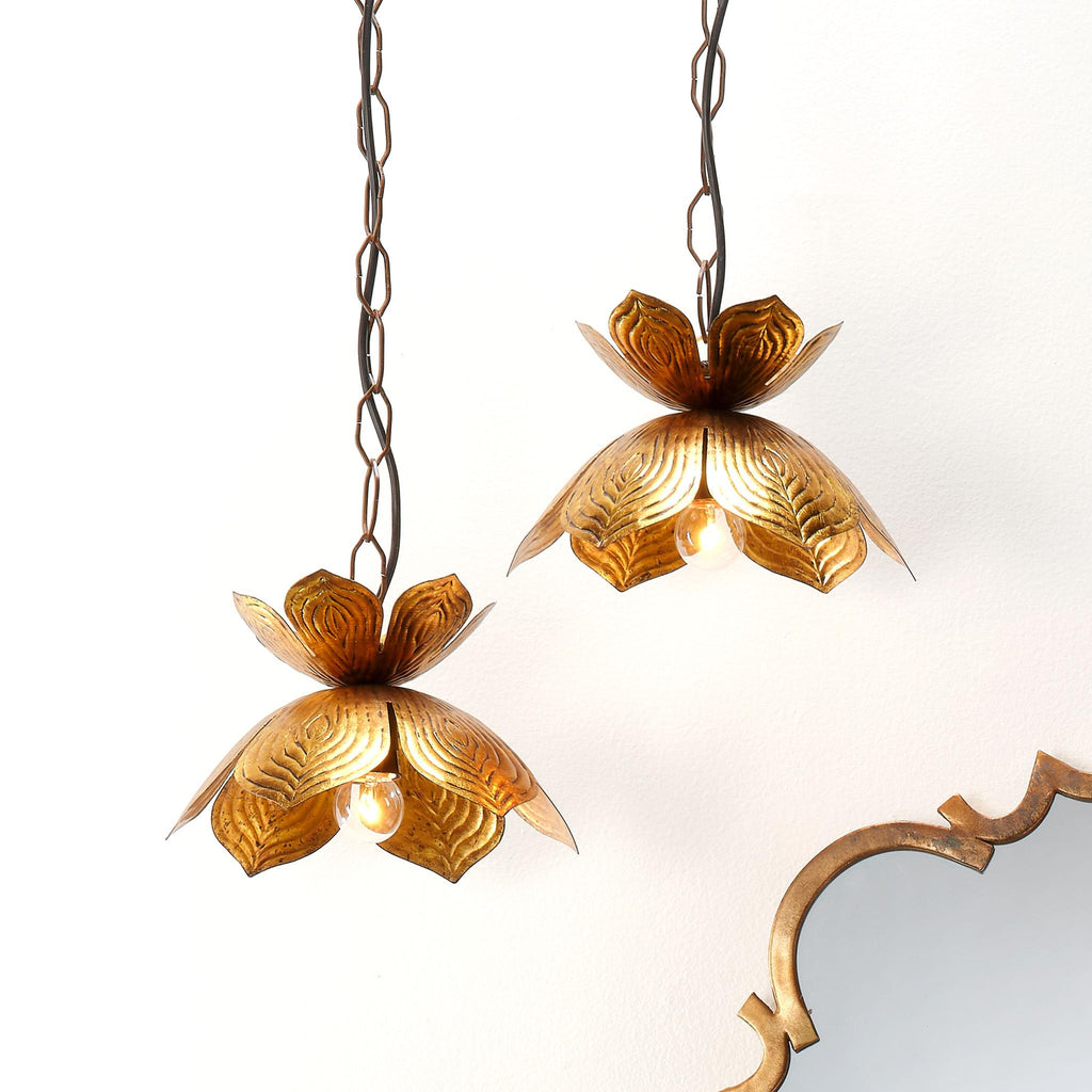 Jamie Young Flowering Lotus Gold Pendants