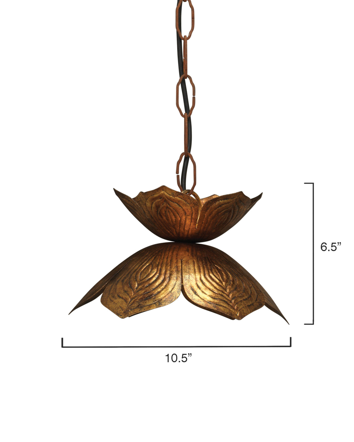Jamie Young Flowering Lotus Iron Pendant, Antique Gold, Small