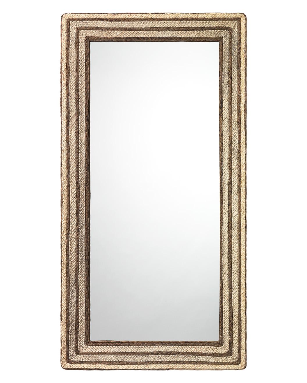Jamie Young Evergreen Braided Seagrass Rectangle Wall Mirror, Natural
