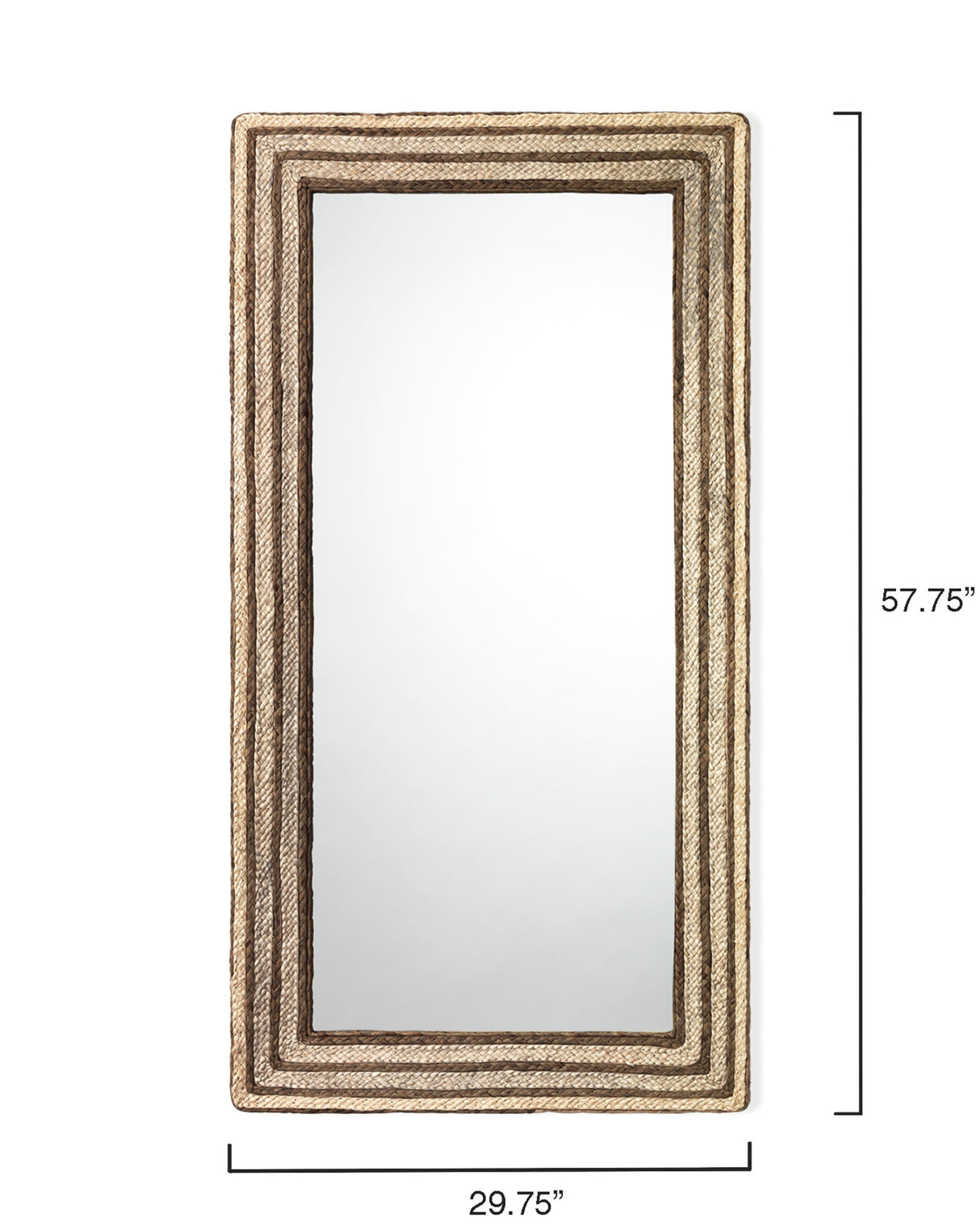 Jamie Young Evergreen Braided Seagrass Rectangle Wall Mirror, Natural