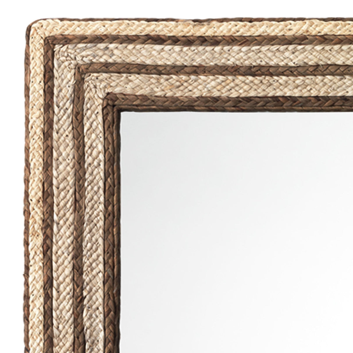 Jamie Young Evergreen Braided Seagrass Rectangle Wall Mirror, Natural