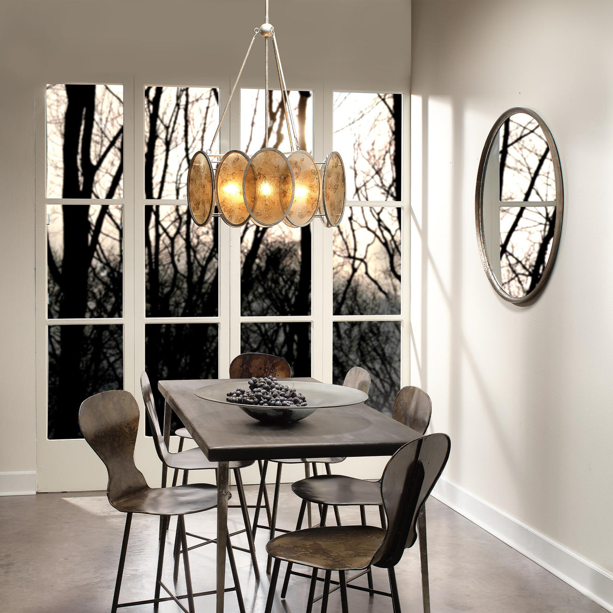 Jamie Young Refined Iron Round Wall Mirror, Black