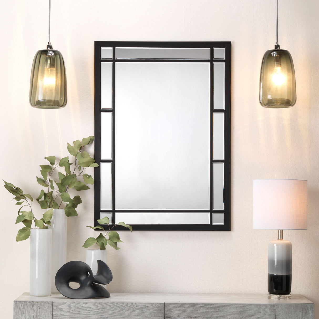 Jamie Young Chelsea Iron Rectangle Wall Mirror, Black