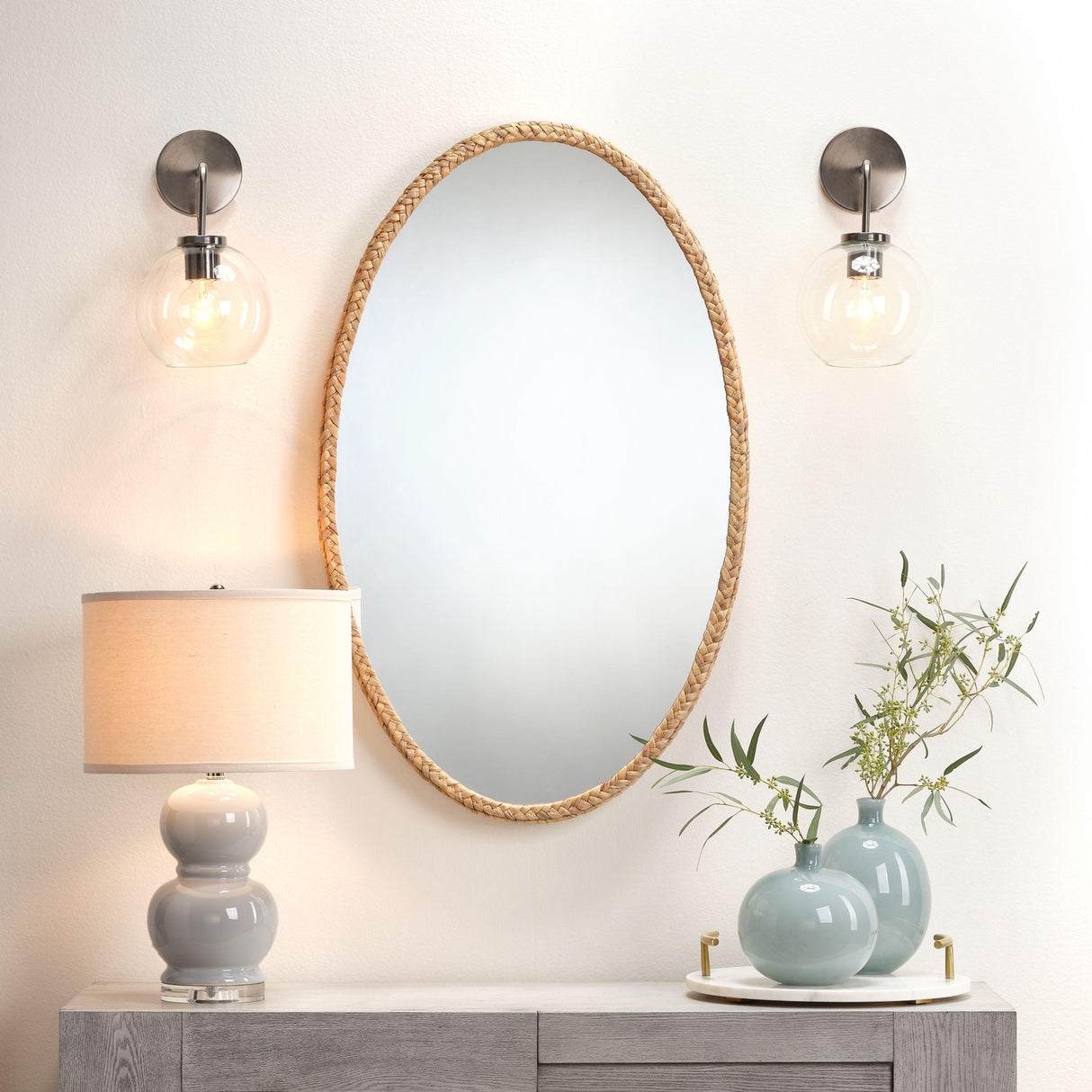Jamie Young Sparrow Braided Oval Mirror