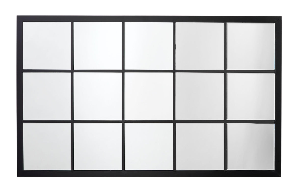 Jamie Young Tribecca Iron Grid Rectangle Wall Mirror, Black