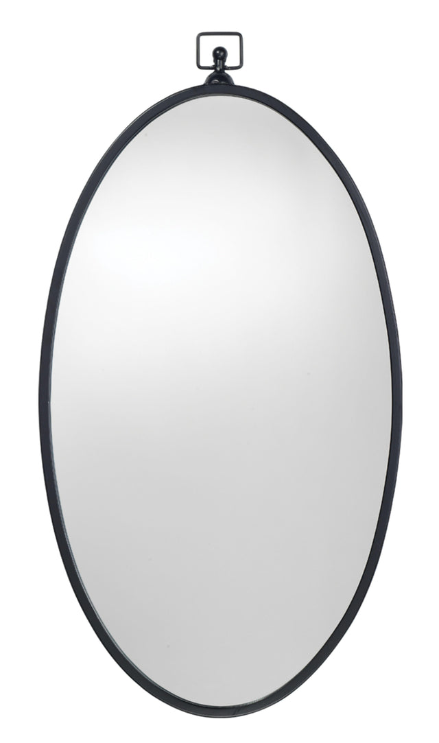 Jamie Young Wade Iron Oval Wall Mirror, Black