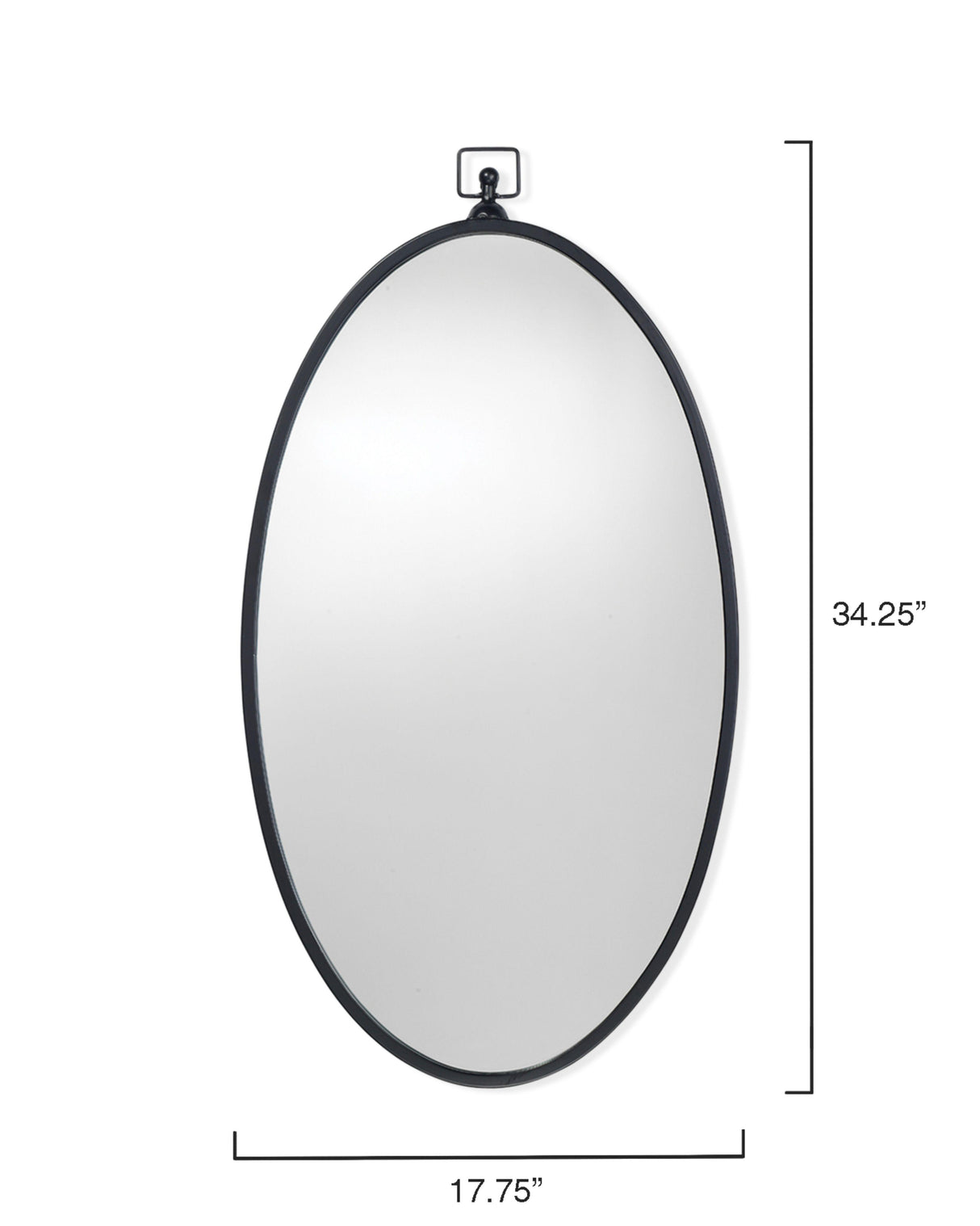 Jamie Young Wade Iron Oval Wall Mirror, Black