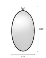 Jamie Young Wade Iron Oval Wall Mirror, Black