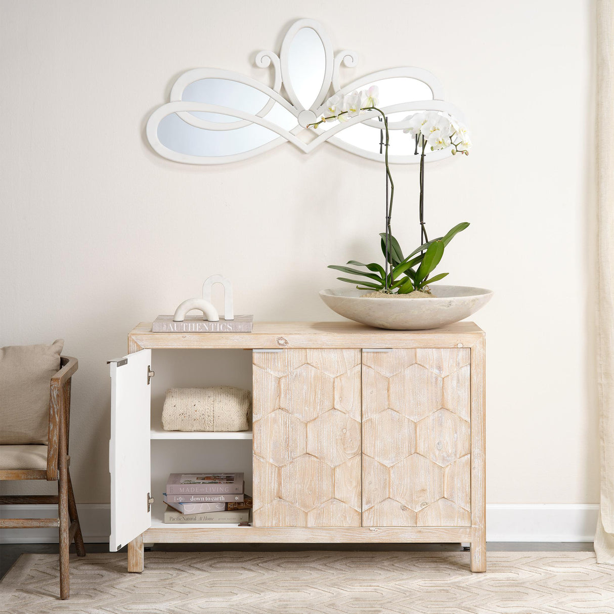 Jamie Young Scroll Mirror, White