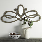 Jamie Young Scroll Wood Wall Mirror, Distressed Grey