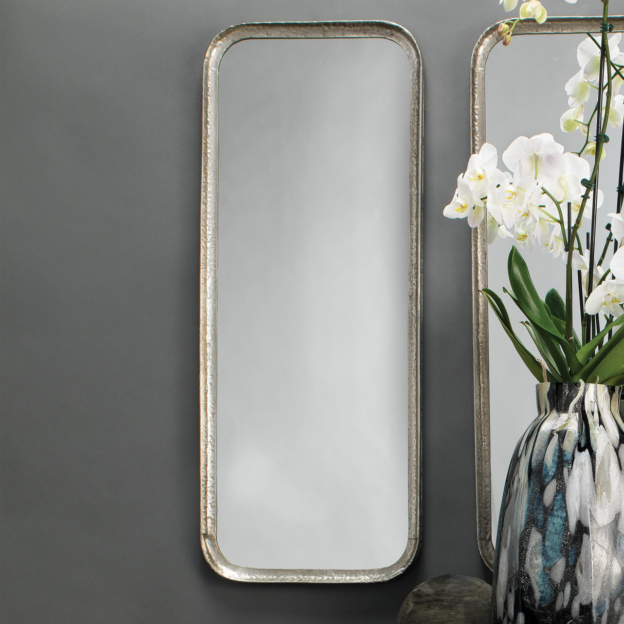 Jamie Young Capital Iron Rectangle Wall Mirror, Silver Leaf