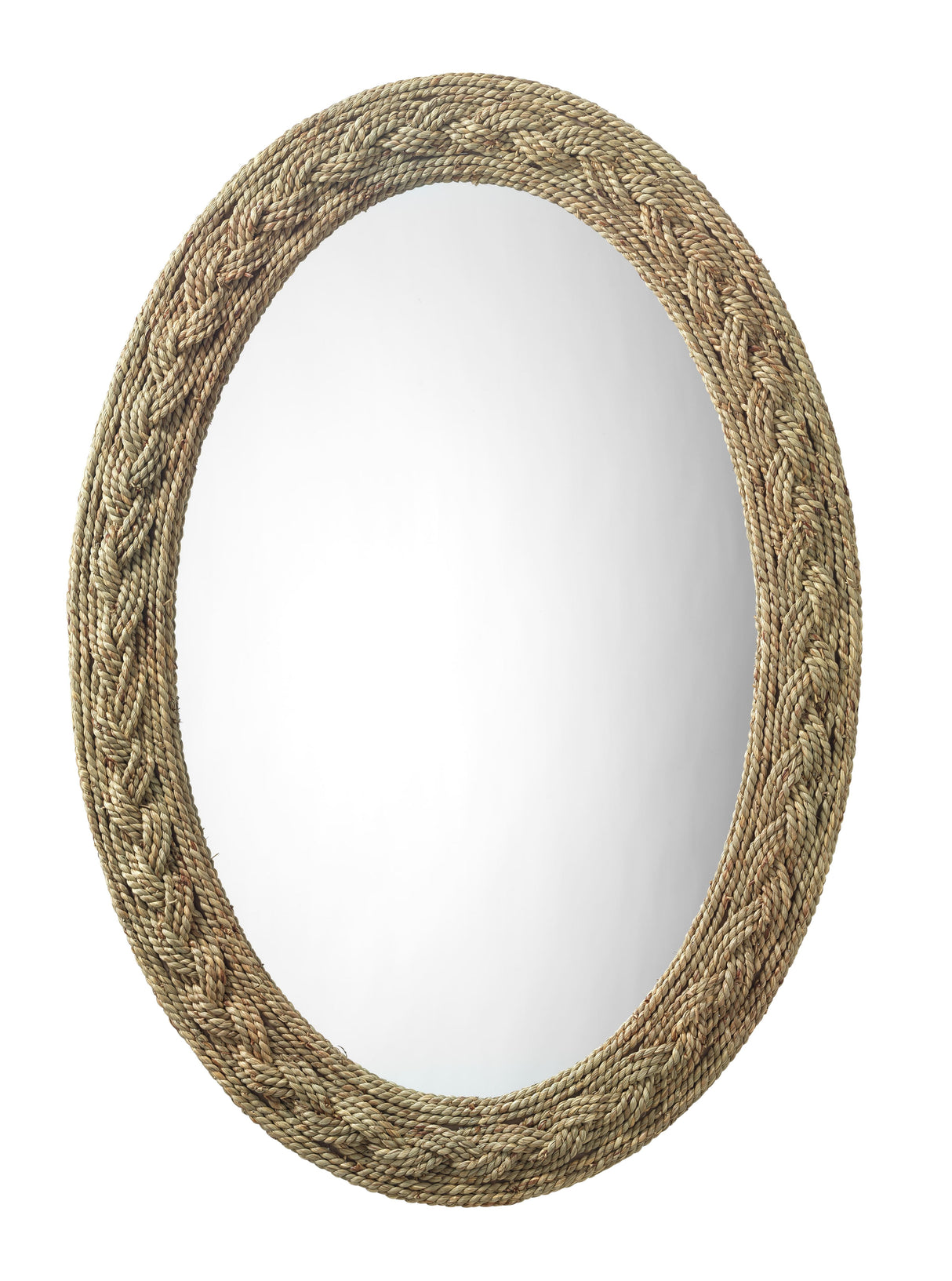 Jamie Young Lark Braided Seagrass Oval Mirror