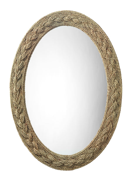 Jamie Young Lark Braided Seagrass Oval Mirror