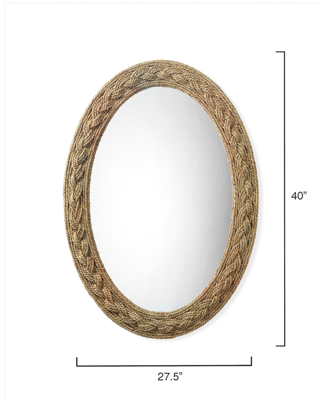 Jamie Young Lark Braided Seagrass Oval Mirror