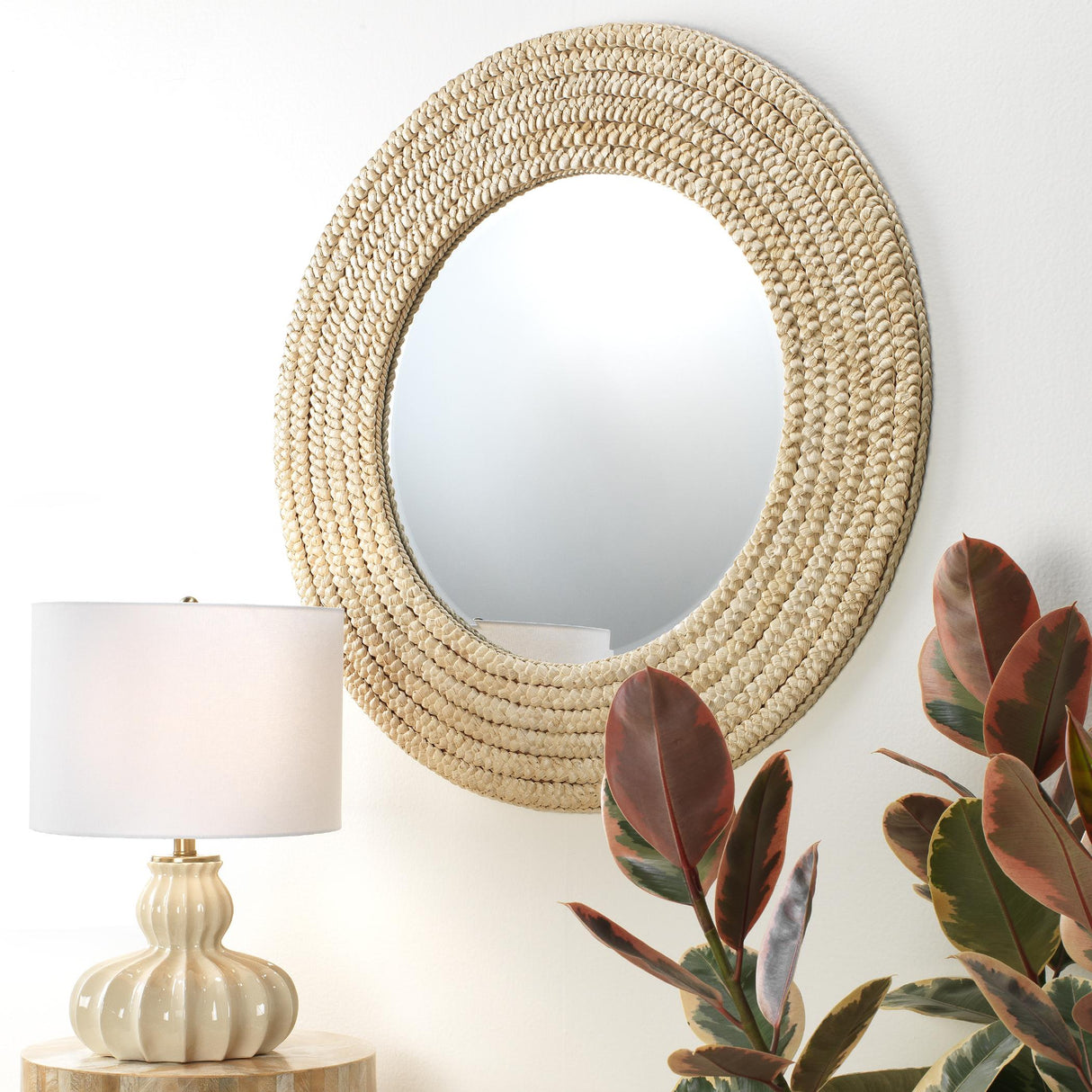 Jamie Young Meadow Seagrass Round Mirror