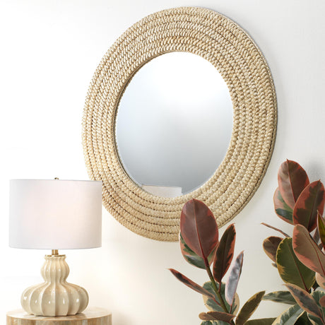 Jamie Young Meadow Seagrass Round Mirror