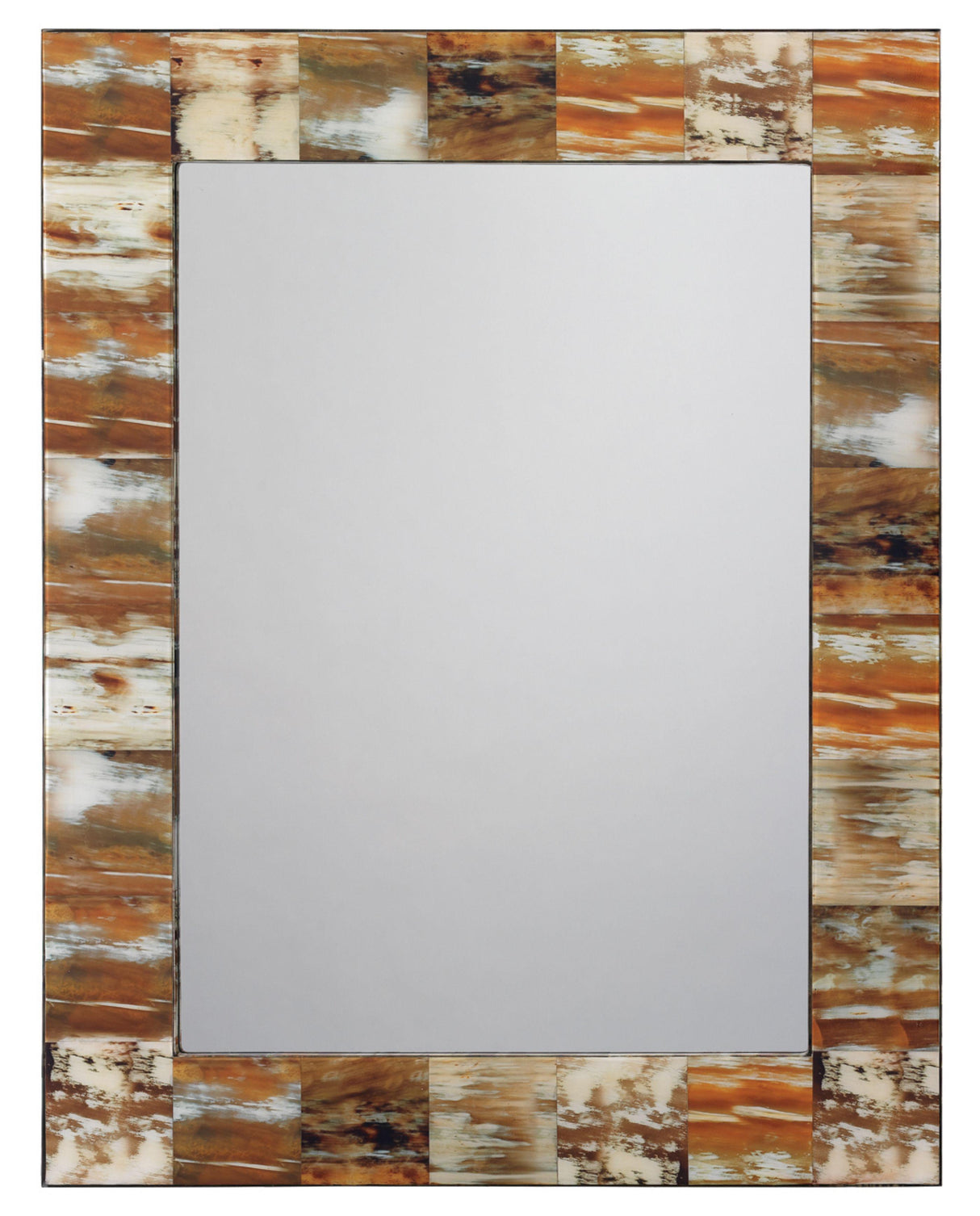 Jamie Young Medium Rectangular Wall Rectangle Mirror in Natural Faux Horn