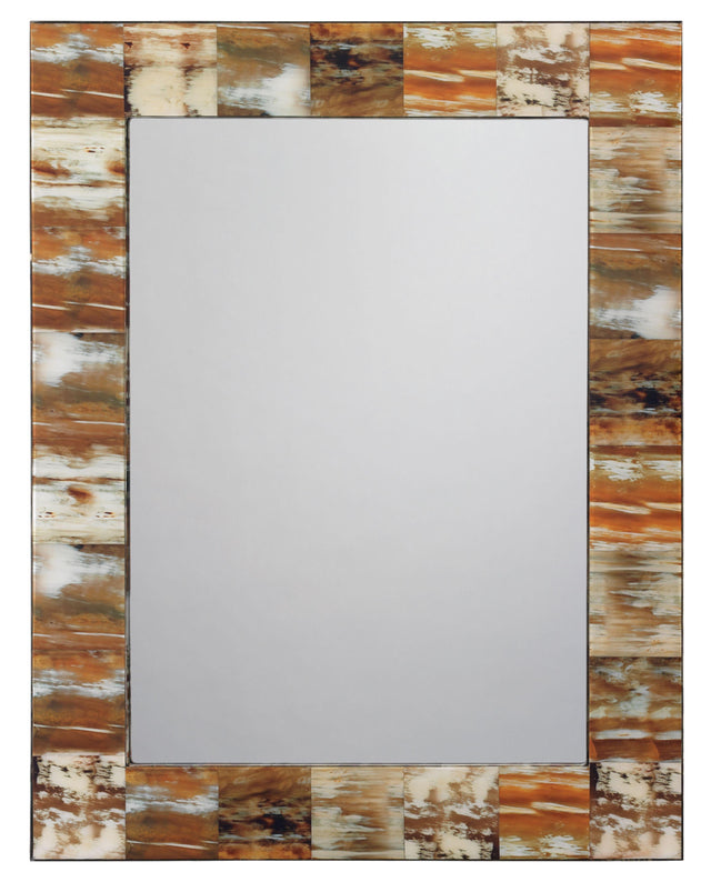 Jamie Young Medium Rectangular Wall Rectangle Mirror in Natural Faux Horn