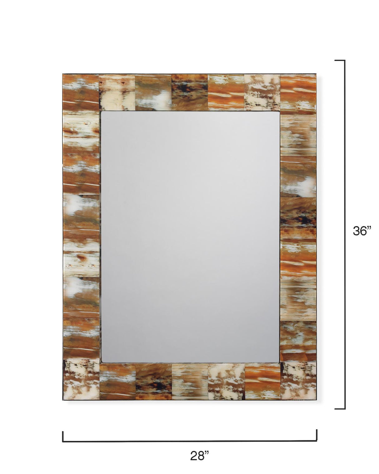 Jamie Young Medium Rectangular Wall Rectangle Mirror in Natural Faux Horn