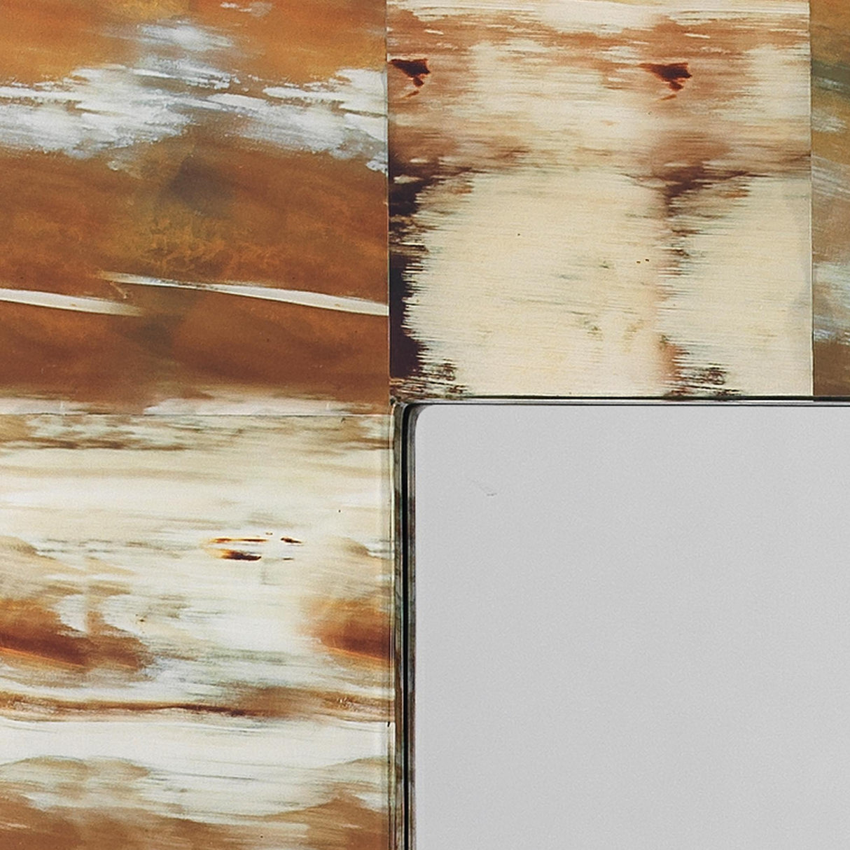 Jamie Young Medium Rectangular Wall Rectangle Mirror in Natural Faux Horn