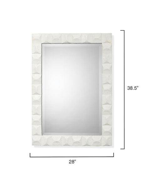 Jamie Young Astor Plaster Wall Rectangle Mirror, White