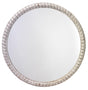 Jamie Young Audrey Beaded Wood Round Wall Mirror, White Washed