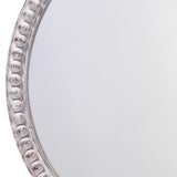 Jamie Young Audrey Beaded Wood Round Wall Mirror, White Washed