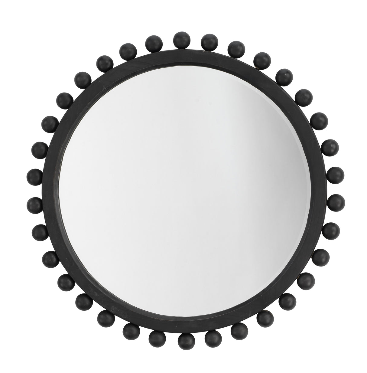Jamie Young Brighton Round Wood Mirror, Charcoal