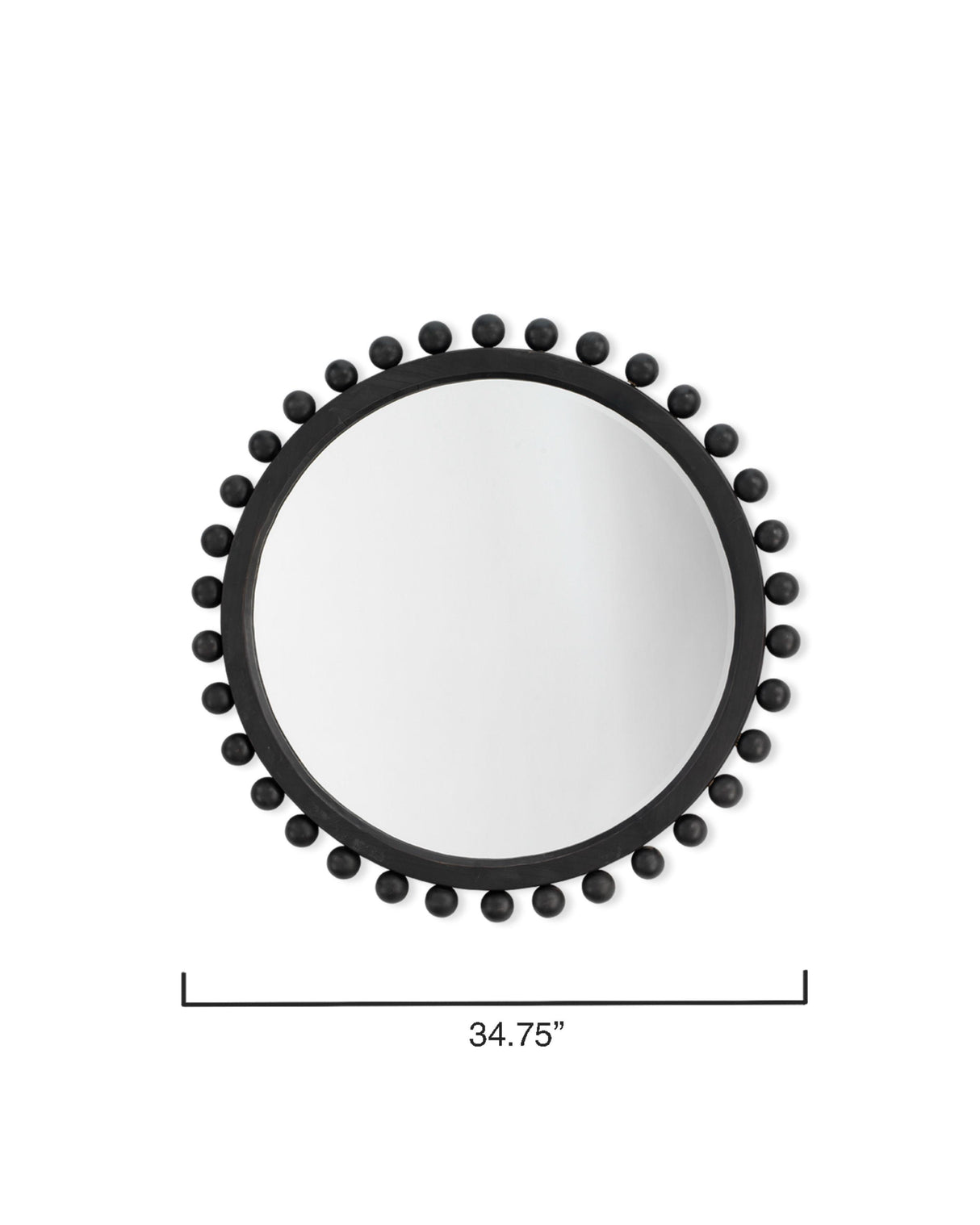 Jamie Young Brighton Round Wood Mirror, Charcoal