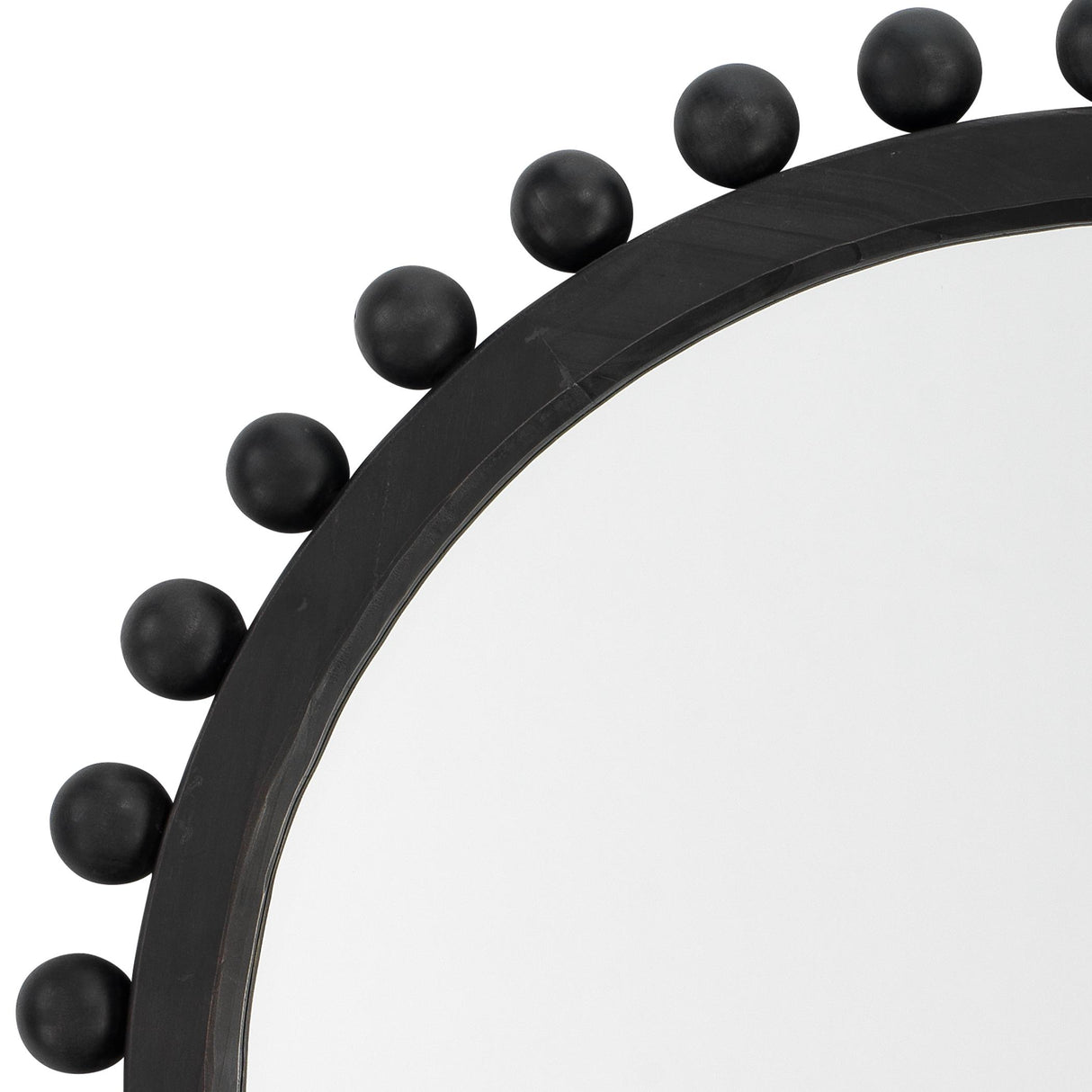Jamie Young Brighton Round Wood Mirror, Charcoal