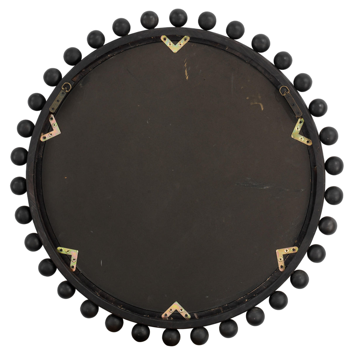 Jamie Young Brighton Round Wood Mirror, Charcoal