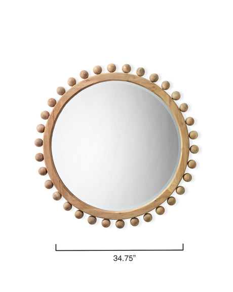 Jamie Young Brighton Round Wood Mirror, Natural