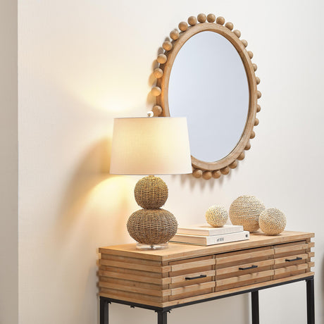 Jamie Young Brighton Round Wood Mirror, Natural