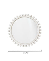Jamie Young Brighton Round Wood Mirror, White Washed