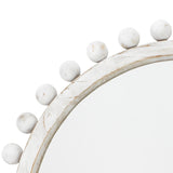 Jamie Young Brighton Round Wood Mirror, White Washed