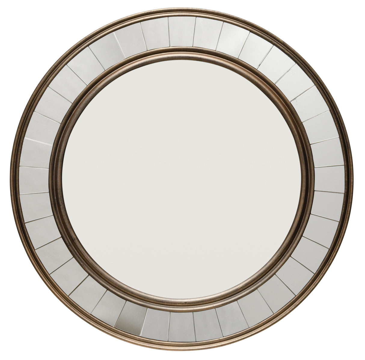 Jamie Young Coltrane Wood Round Wall Mirror, Antique Bronze